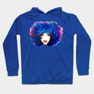 Blue Afro Brown eyes Natural Hair Queen Hoodie